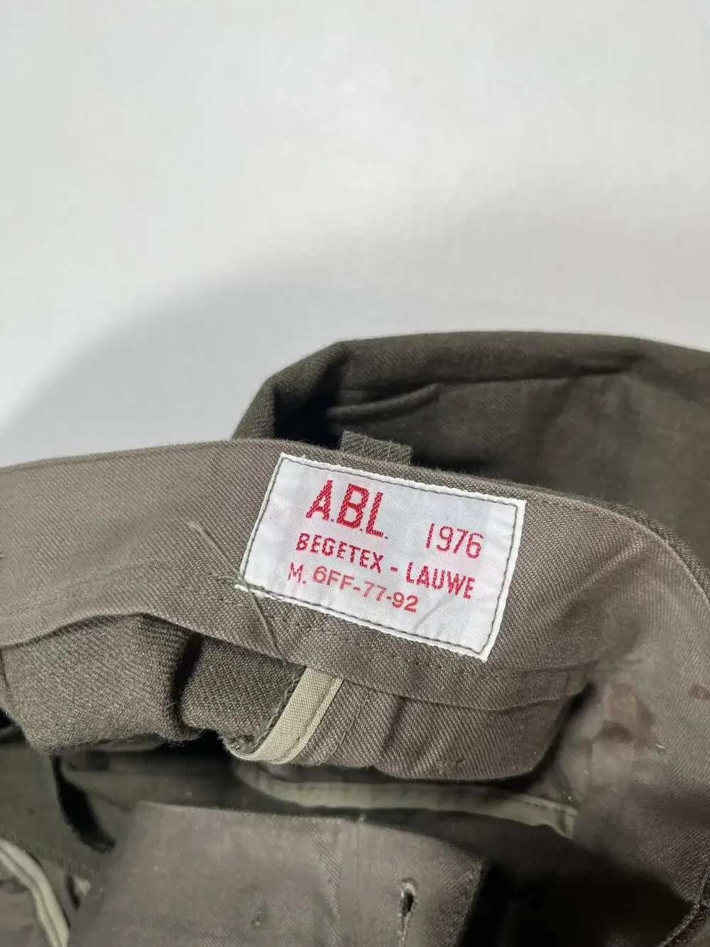 Vintage ABL Pants Mens Green Wool Dress Army Uniform Belgium 1976 Winter Read